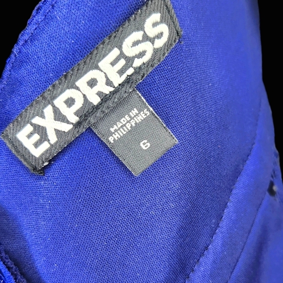 EXPRESS Blue Lace Knee Length Cocktail Dress- 6 - Picture 7 of 7